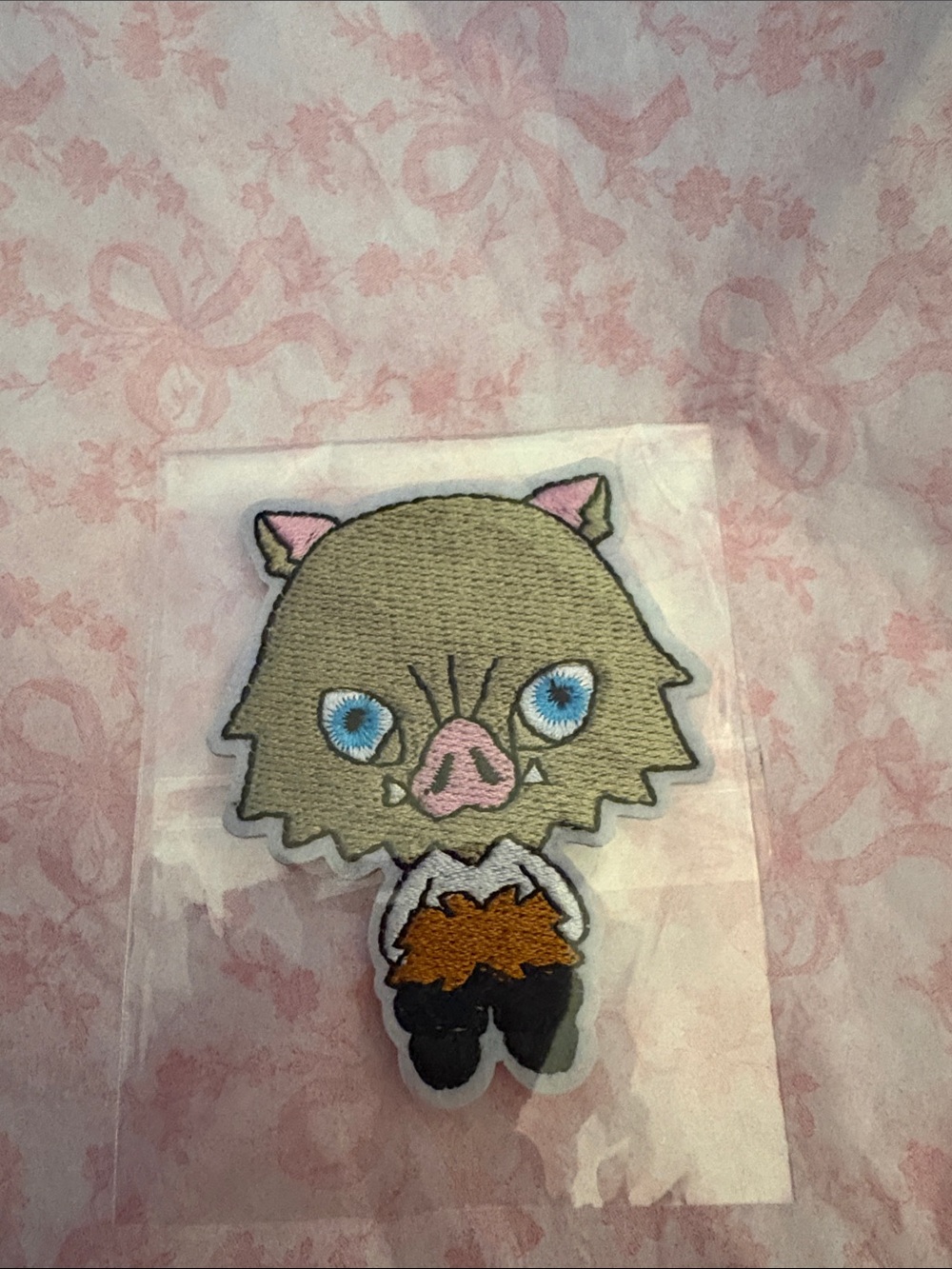 Inosuke Hashibira 
 Patch with Pink & Blue Accents - Unbranded